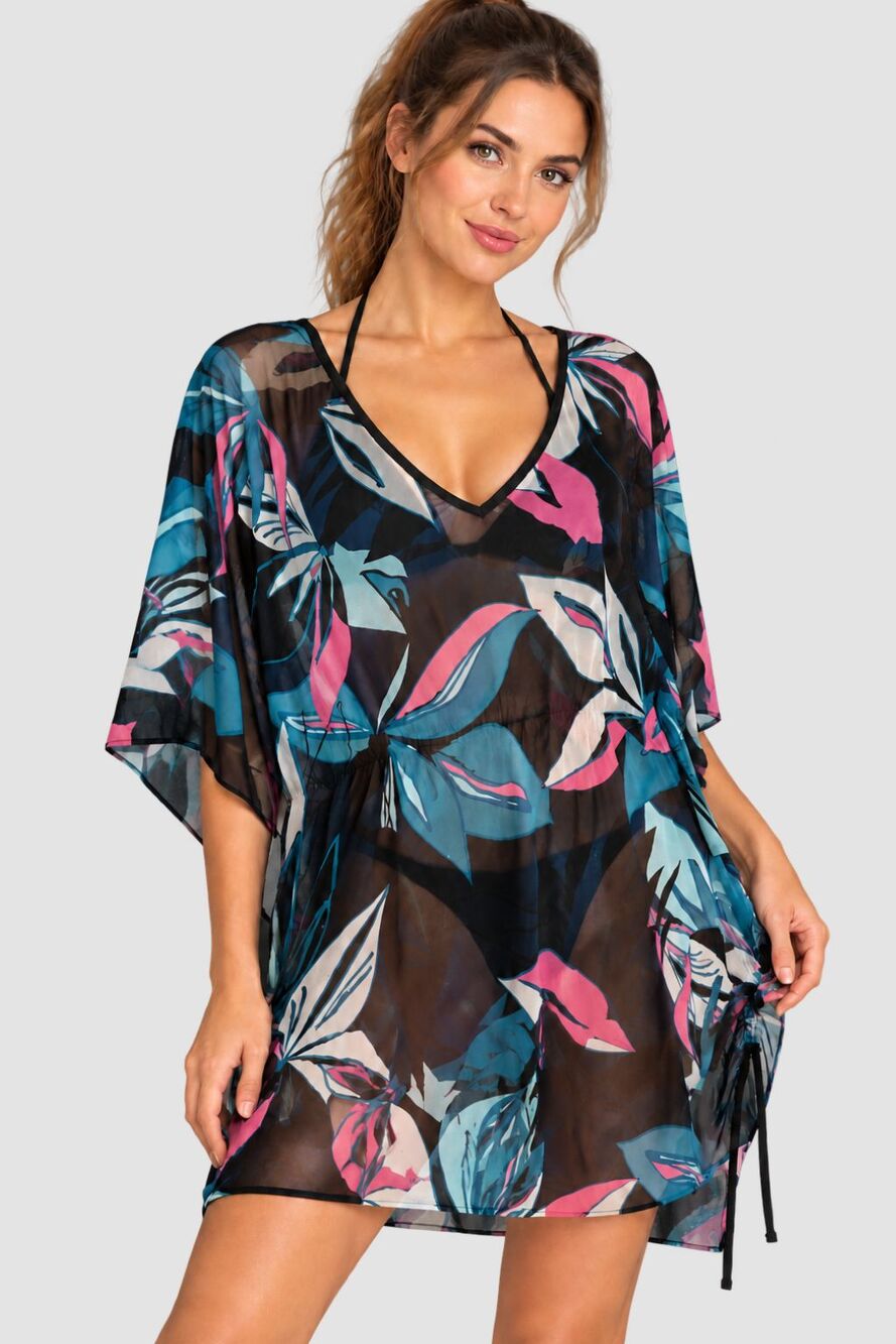Semi Sheer Swimsuit Cover Up Dolman Style Sz Medium